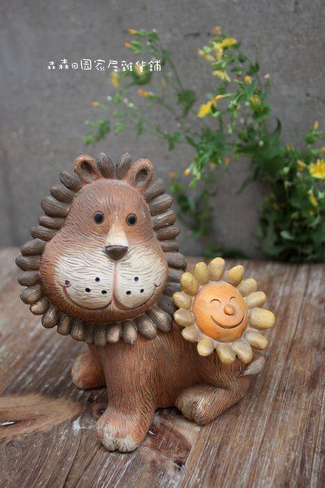 外贸出口树脂立体卡通小太阳狮子储蓄罐存钱罐儿童房家居装饰摆件