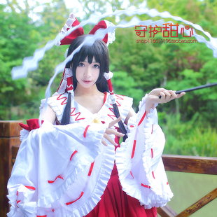 东方Project阳炎Project 楯山文乃博丽灵梦深棕色长直cosplay假发