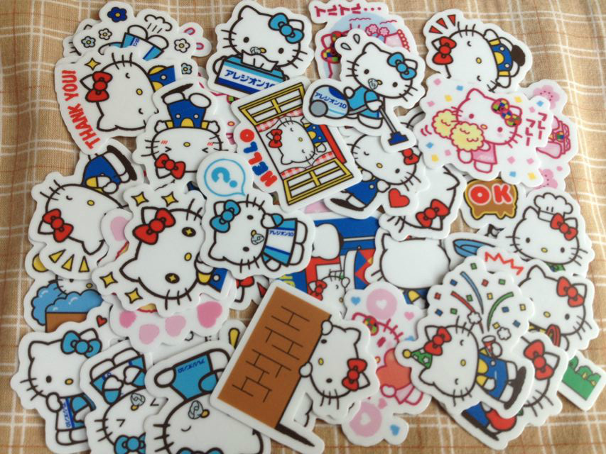 Line表情贴纸  Hello Kitty 手帐相册装饰手机贴纸 40张 Z 142
