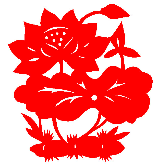 c15廉政荷花动物即时贴墙贴不干胶贴纸小学幼儿园装饰中国风剪纸