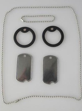不锈钢狗牌/带缺口/身份牌/金属牌/dog tag/套装价