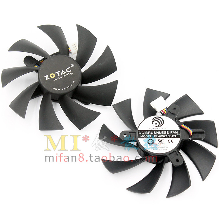 索泰GTX660 GTX660Ti GTX670-2GD5 毁灭者 PLA09215S12H 显卡风扇