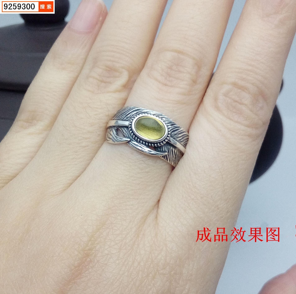 s925纯银复古风格活口女款男尾戒