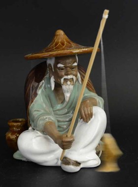 陶瓷摆件独钓艺术装饰品