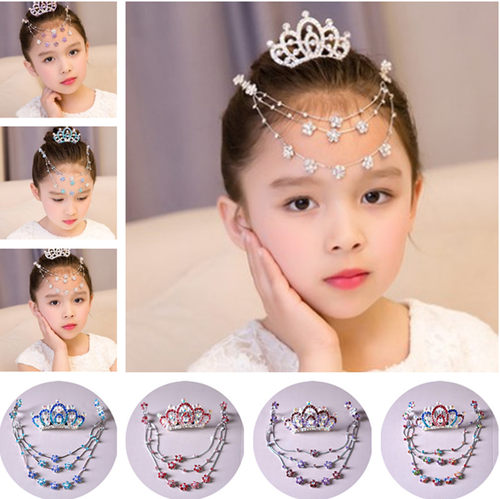 女孩皇冠跳舞蹈水钻眉心坠公主链