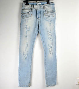 水洗 意大利产 猫须 立体剪裁 清仓999 牛仔裤 BAL