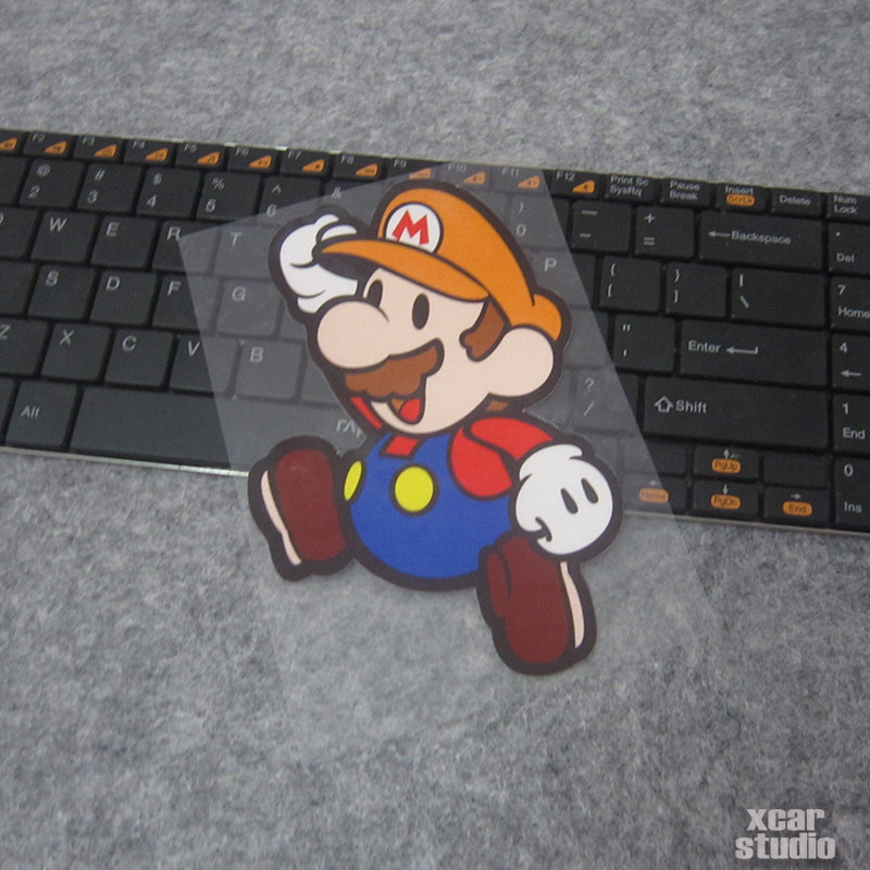反光彩色贴纸 经典游戏玛丽奥MARIO 进口喷切汽车贴纸划痕贴A091
