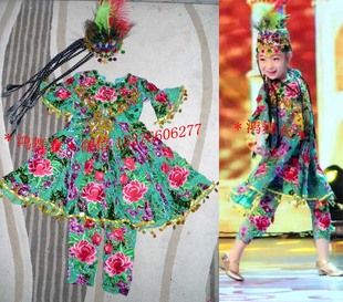 郭亚茹 影视小明星 实拍代言 1401儿童维吾尔族服装 鸿舞衣