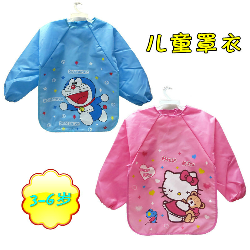 凯蒂猫哆啦A梦海绵宝宝双层防水尼龙儿童罩衣 饭衣 理发衣 3-6岁