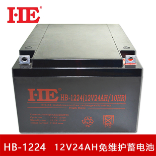 12V24AH蓄电池12V24A电瓶铅酸免维护太阳能消防电梯UPS电池 HE卧式