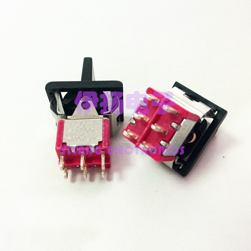 SH SALECOM台湾兴瀚进口钮子开关 T80-R R8018 6脚3档 方形安装孔