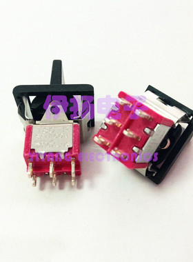 SH SALECOM台湾兴瀚进口钮子开关 T80-R R8018 6脚3档 方形安装孔