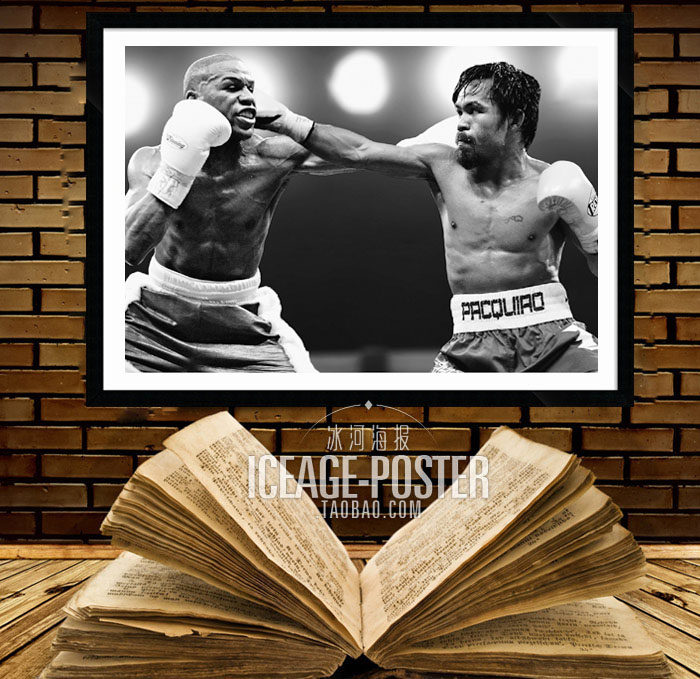 梅威瑟 帕奎奥 明星海报 拳击馆 格斗搏击健身房挂画 酒吧装饰画