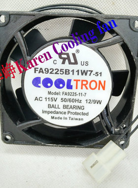 COOLTRON 9225 AC115 50/60Hz FA9225B11W7-51散热风扇HZDO