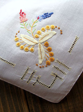 外贸出口潮汕手工刺绣补花抽纱复古纯棉手帕手绢方巾礼品手信28CM