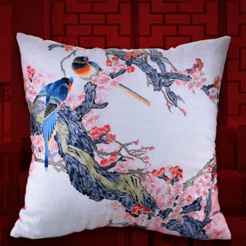 江南绣庄手工苏绣中式刺绣绣花抱枕红木靠垫沙发垫礼品新品