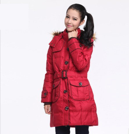 ◆Etam/艾格 ES专柜正品折扣店◆红色中长款羽绒衣(特价