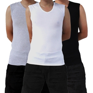 男士莫代尔V领无袖宽肩背心 夏季薄款男士无袖背心