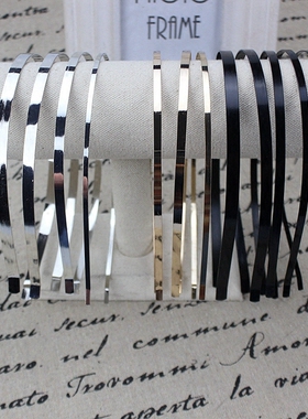 diy手工制作蝴蝶结发饰黑色宽边发箍细头箍配件材料