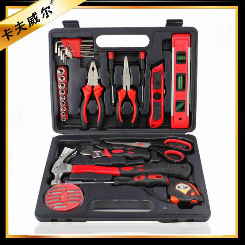 卡夫威尔42件套家用工具组合套装维修工具组套五金工具箱送礼