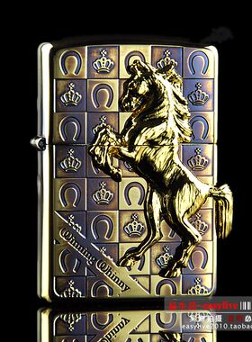 包邮原装正品ZIPPO 防风煤油打火机WINNING WINNIE GD 熏金马