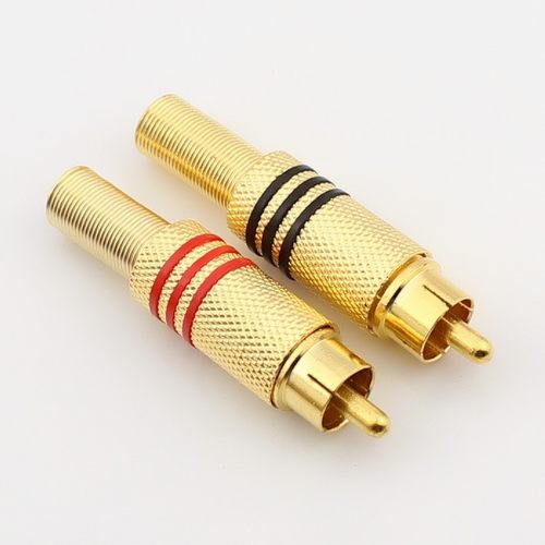 镀金莲花头 RCA焊接 音视频插头 RCA公头 AV插头 AV头 AV视频头