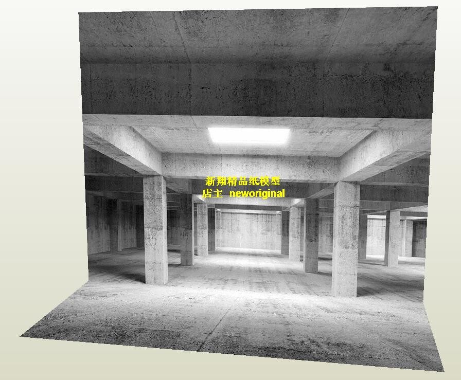 1比6 12 18地下停车库仓库停车场室内 兵人娃娃车模汽车场景模型