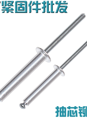 铝铁制国标开口型扁圆头抽芯铆钉DIN7337A型装潢拉钉M2.4M3.2M4M5