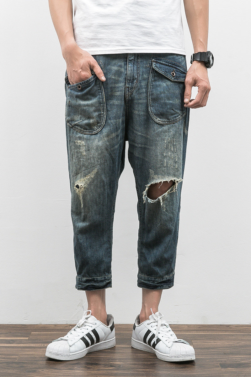 Jeans pour jeunesse droite en vrac en coton pour été - Ref 1482670 Image 6