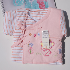 清30元三件套人之初女冬季新生儿保暖加厚棉衣全棉绑带纯棉连脚裤