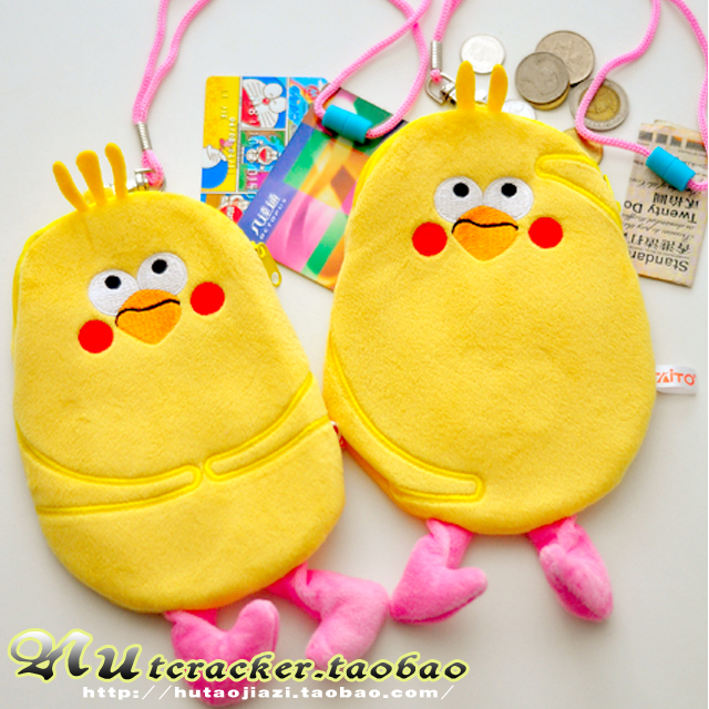 可爱鹦鹉脆皮炸鸡挂绳手机袋手机包收纳包零钱包卡包 可挂脖