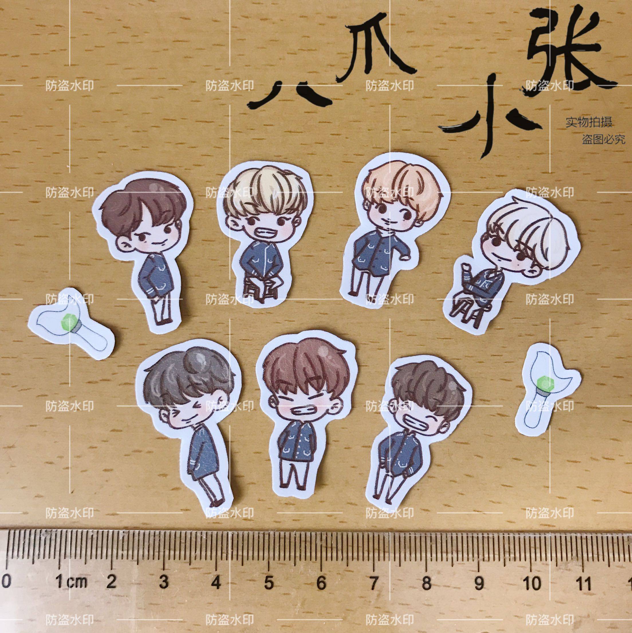 [自制]got7卡通手绘皮纹贴纸 2种款式可选