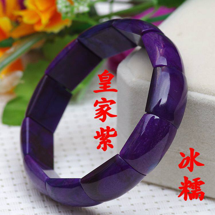 纯天然 舒俱来手镯 老料樱花全透 舒俱来手排 冰种 皇家紫
