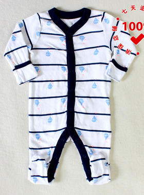 正品OLD NAVY老海军帆船婴幼儿连体衣长款包屁爬服纯棉哈衣
