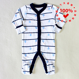 正品OLD NAVY老海军帆船婴幼儿连体衣长款包屁爬服纯棉哈衣