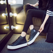 2015 winter new black shoes high strap at the end of the students ' canvas female Korean Shoes Sneakers casual shoes