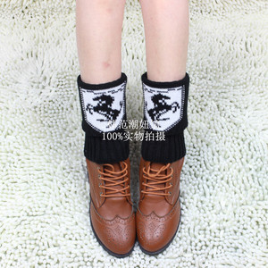 韩版女士短袜套韩国秋冬护小腿套加厚毛线保暖护脚裸鞋套靴套脚套