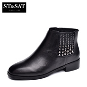 2015 fall/winter new style leather rivet St&Sat/Saturday with the square booties women's shoes in SS54112761