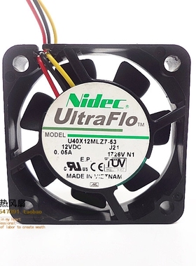 原装NIDEC U40X12MLZ7-53  4cm 12V 0.05A 4010 南北桥静音风扇