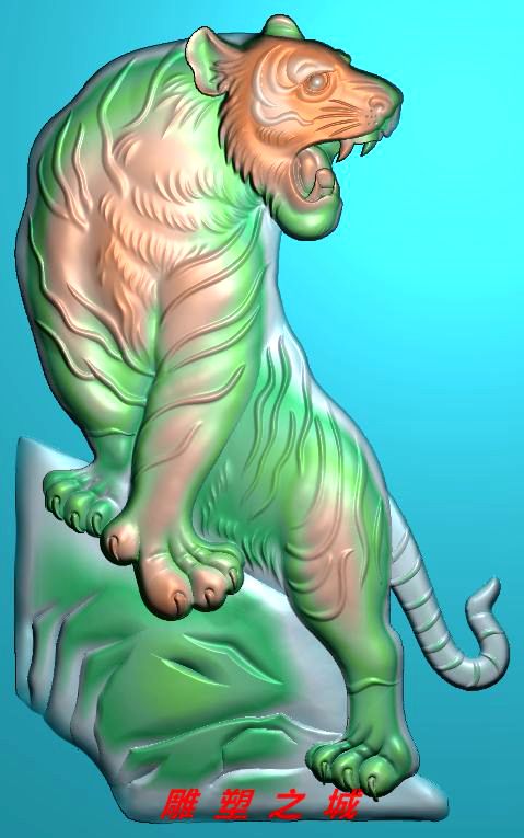 精雕图 灰度图 浮雕图 电脑雕刻图 老虎上山虎