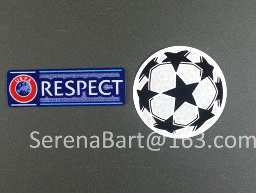 巴萨皇马欧冠公平条公平竞赛章+欧冠球臂章袖章UCL Respect Patch