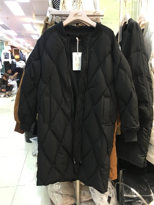 韩版百搭显瘦保暖鸭绒中长羽绒服
