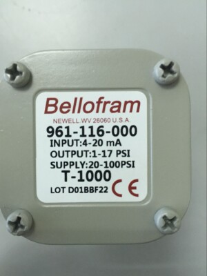美国Bellofram百乐福贝罗孚 T1000电气转换器比例阀 961-116-000