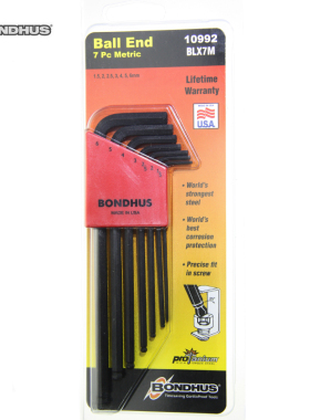 【美国BONDHUS】进口加长球头内六角扳手 六角匙 1.5-6mm 10992