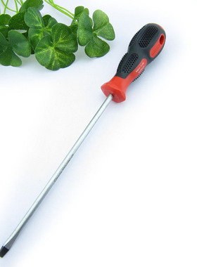 正品力易得五金工具 一字橡塑螺丝批 螺丝刀 5x100mm E6508