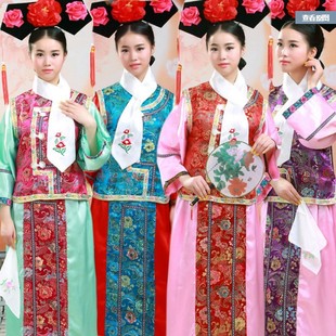 古装清朝还珠格格古代演出服满族旗服女装宫廷服装包邮新