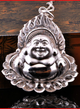 佛光普照元宝银项坠