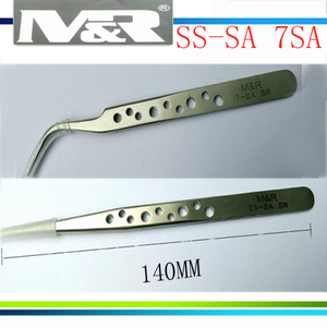 M&R SS-SA 直镊子 超硬 防磁 抗酸 弯镊子 7-sa sr 磨砂镊子 带孔