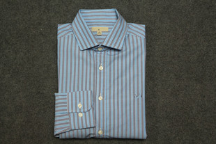 英伦 SLIMFIT经典条纹修身款高档高支纯棉男衬衫新款新品特价