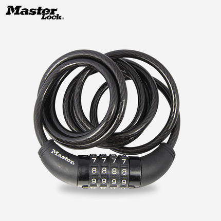 原装精品Master Lock玛斯特自行车摩托车密码钢缆锁8114D